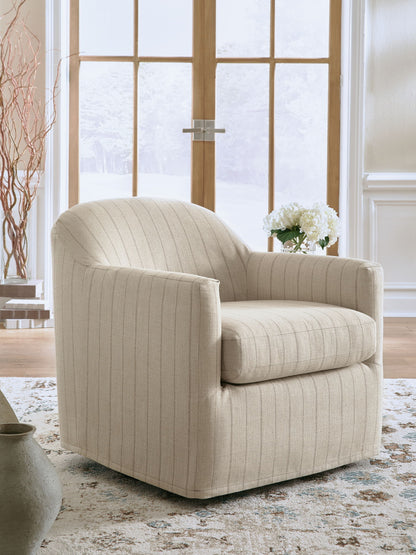 Valwick - Swivel Accent Chair - Cream / Brown by Ashley – view 2