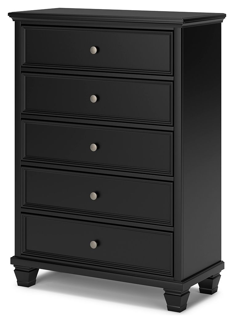 Lanolee - Five Drawer Chest - Black by Ashley – view 3