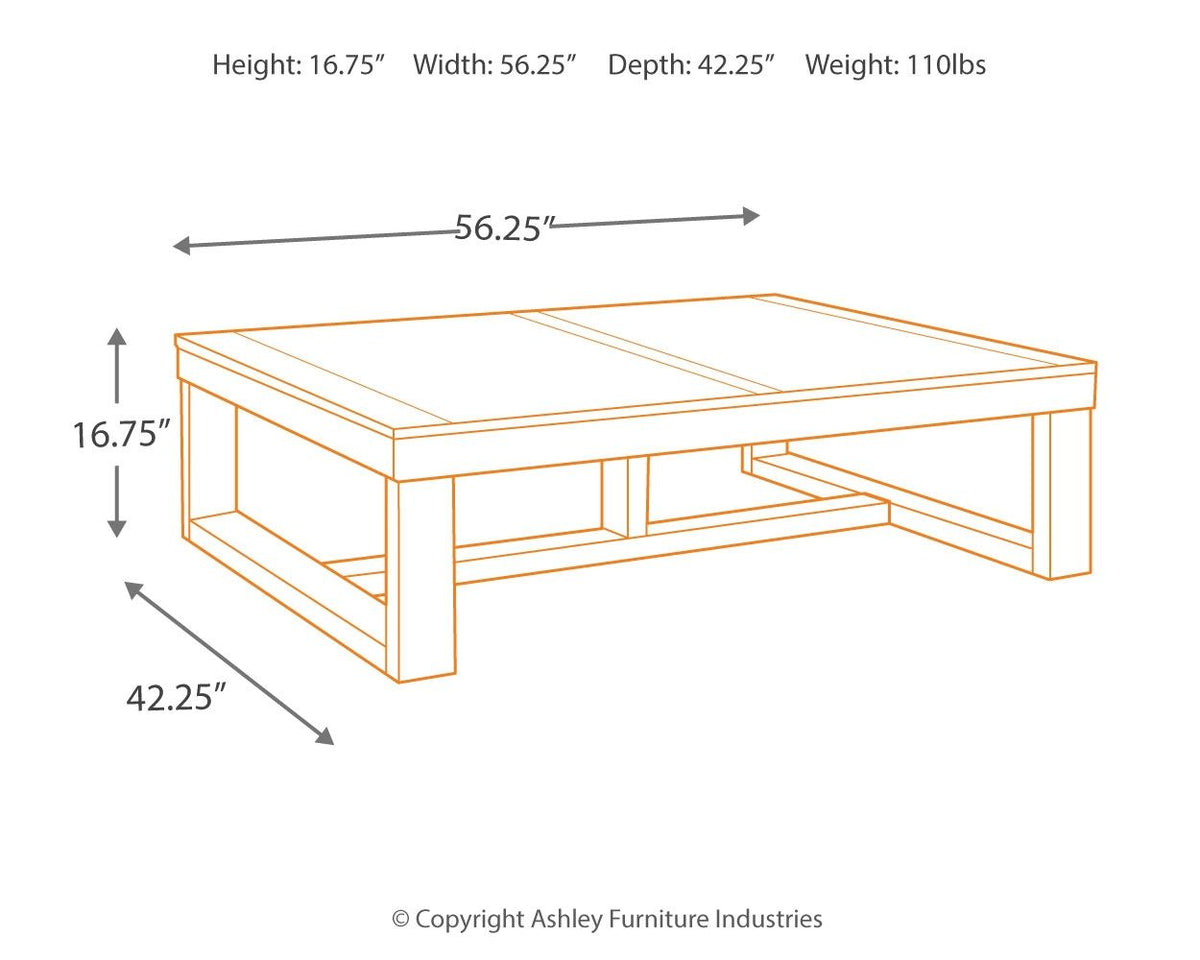 Watson - Rectangular Cocktail Table - Dark Brown by Ashley – view 3