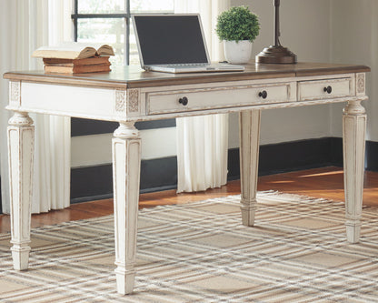 Realyn - Home Office Lift Top Desk - White / Brown by Ashley – view 4