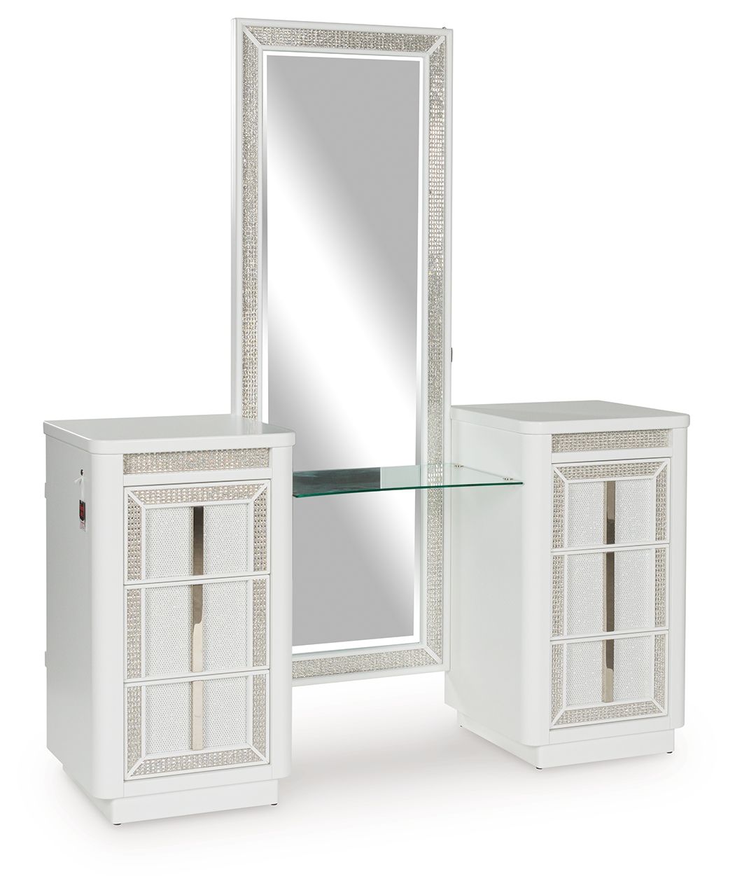 Chalanna - Vanity With Mirror - White by Ashley – Vanity Sets