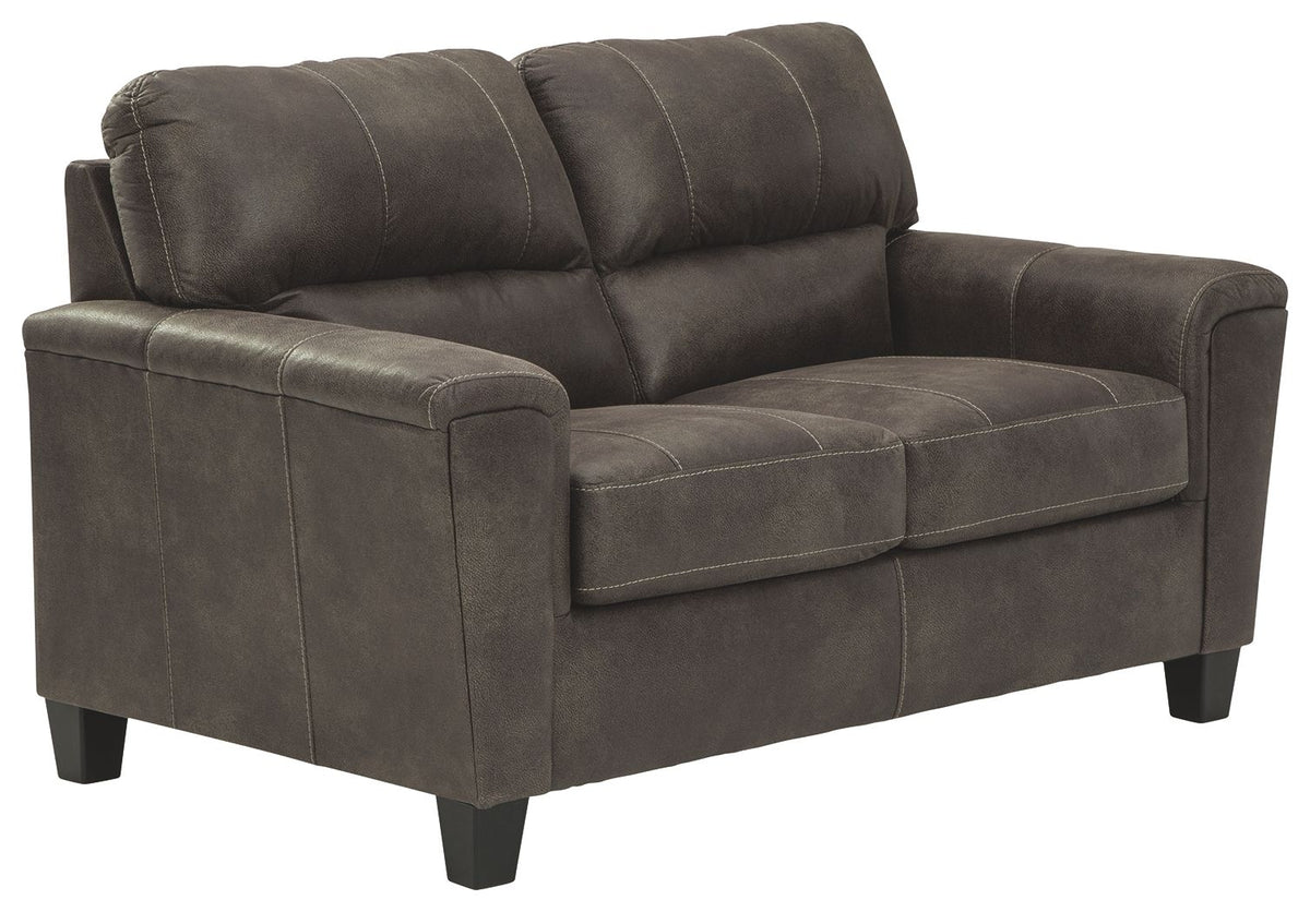 Navi - Loveseat - Smoke by Ashley – Stationary Loveseats