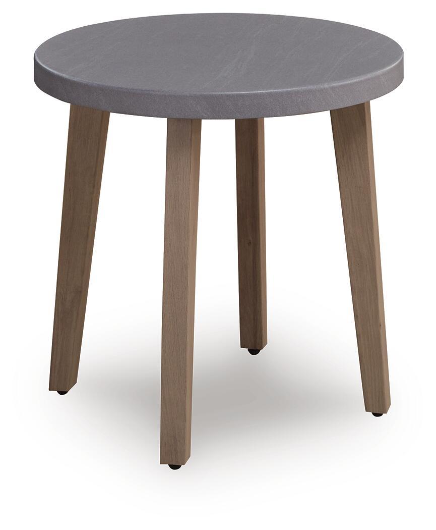 Harmony Headlands - Round End Table - Natural / Gray by Ashley – End Tables