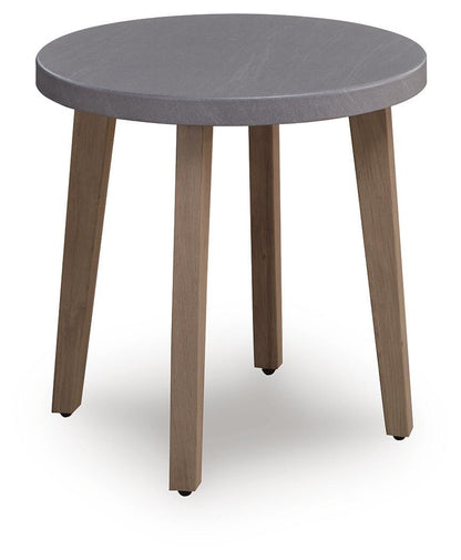 Harmony Headlands - Round End Table - Natural / Gray by Ashley – End Tables