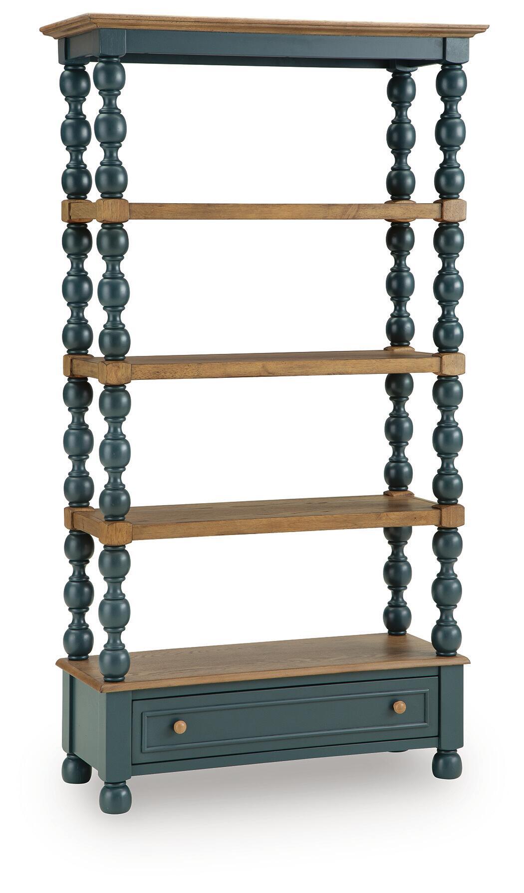 Finnworth - Bookcase - Blue / Brown by Ashley – Standard Bookcases
