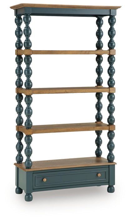 Finnworth - Bookcase - Blue / Brown by Ashley – Standard Bookcases