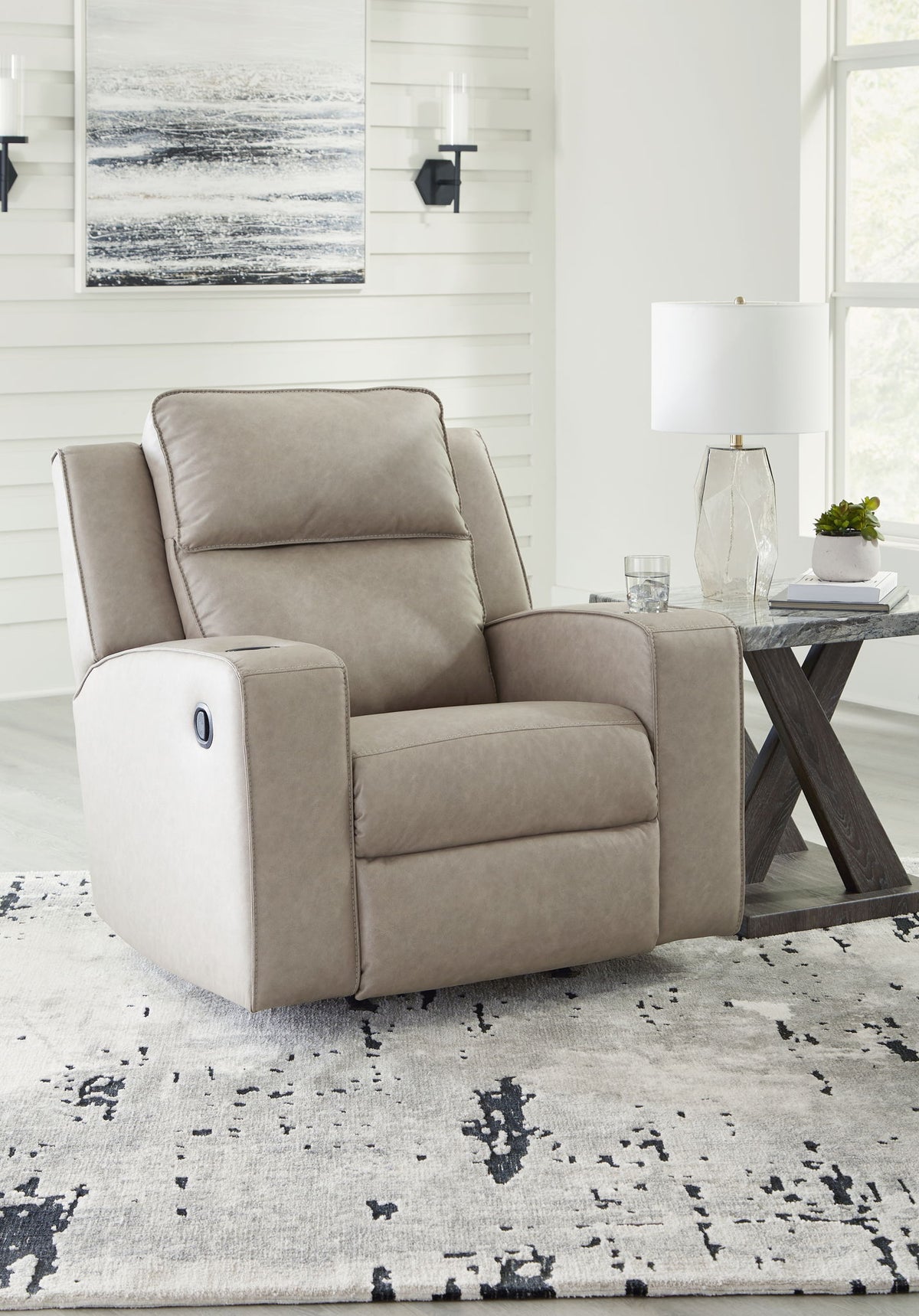 Lavenhorne - Rocker Recliner - Pebble by Ashley – view 3