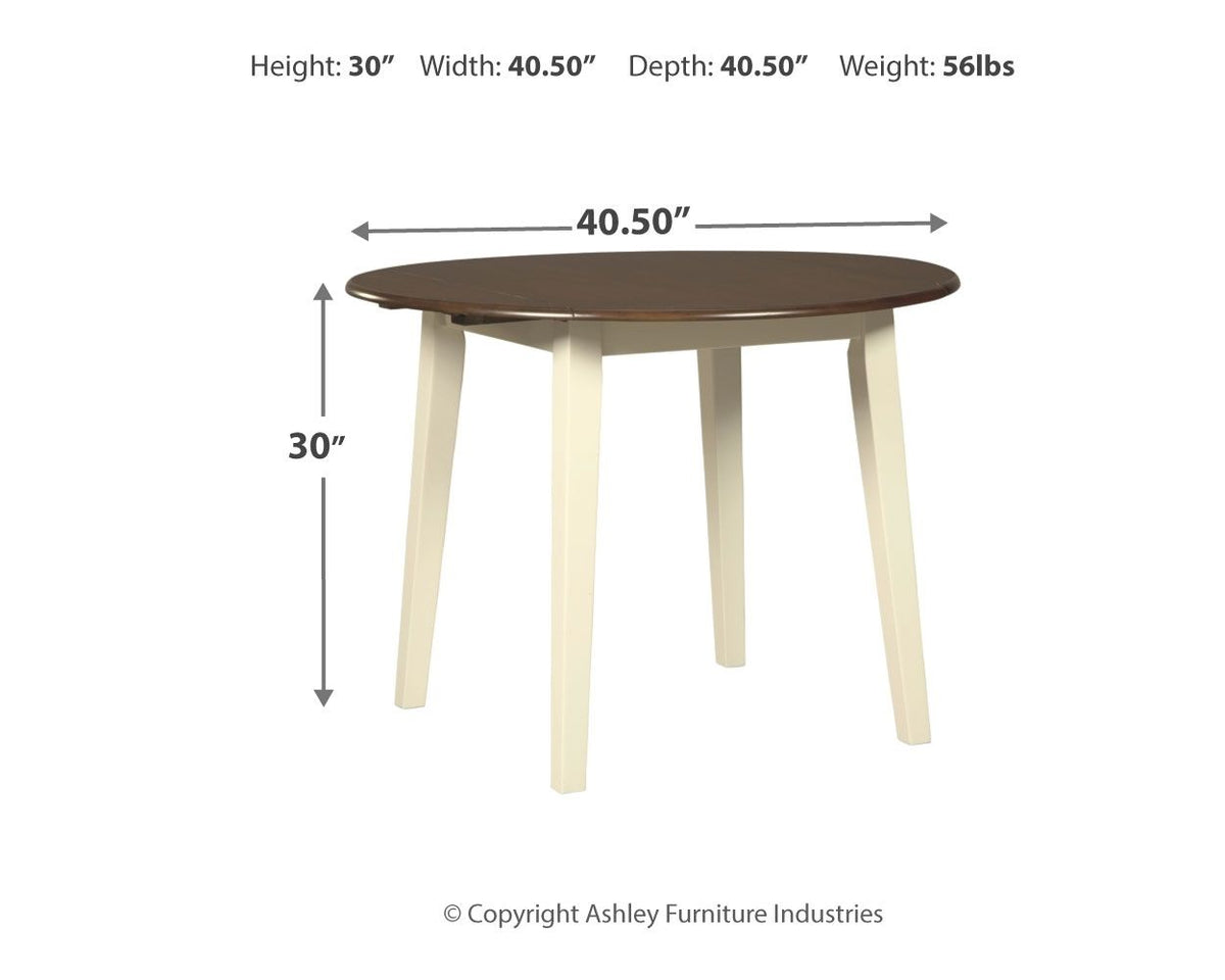 Woodanville - Round DRM Drop Leaf Table - Cream / Brown by Ashley – view 3