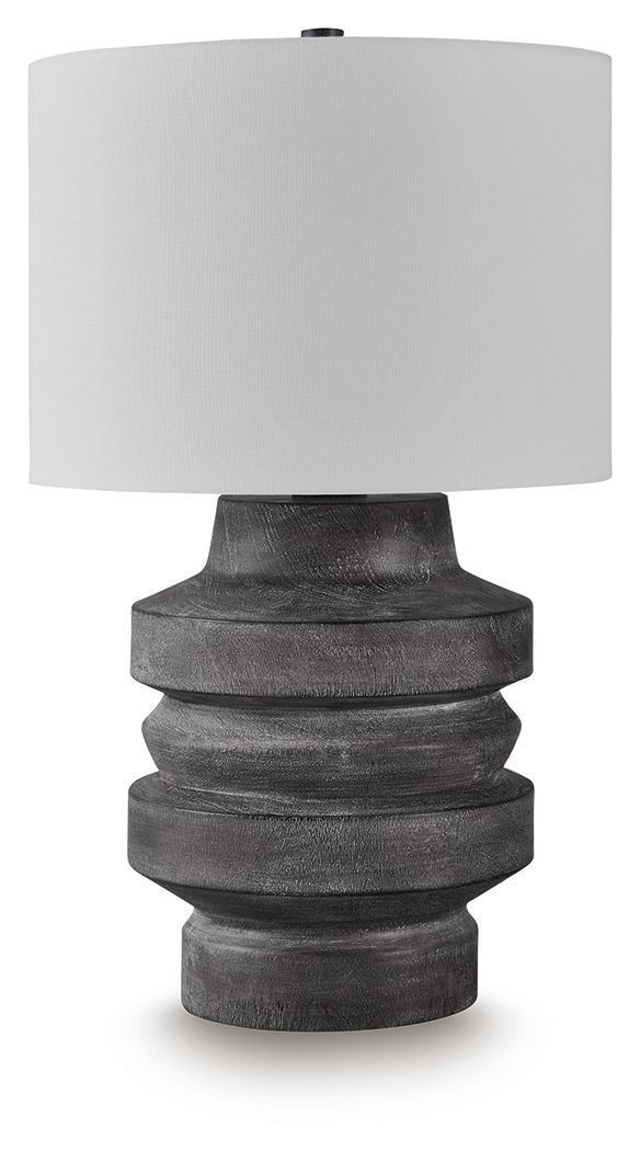 Wahida - Poly Table Lamp - Distressed Black by Ashley – Table Lamps