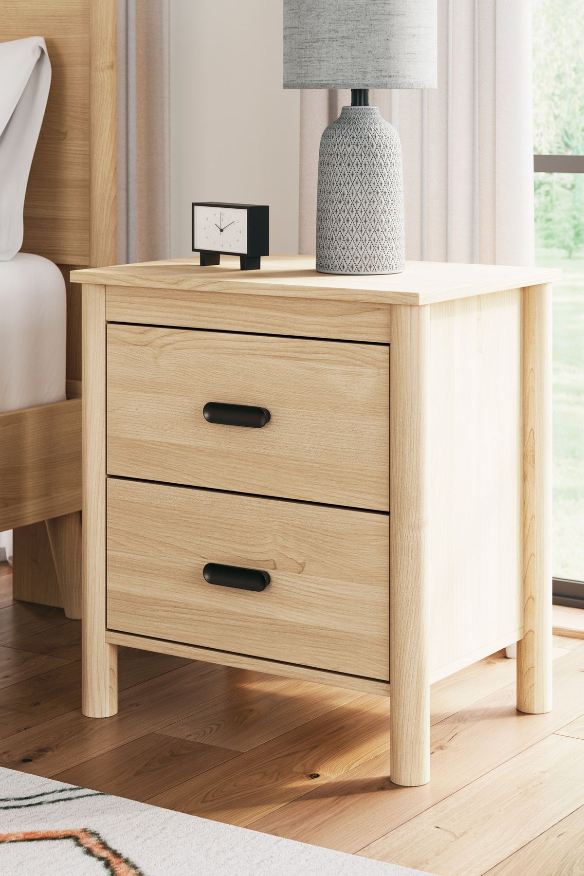 Cabinella - Two Drawer Night Stand - Tan by Ashley – view 3