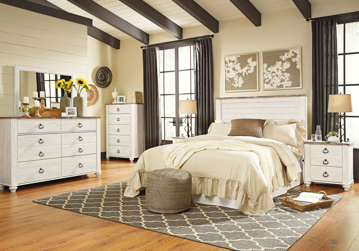 Willowton - Five Drawer Chest - Brown / Beige / White by Ashley – view 3