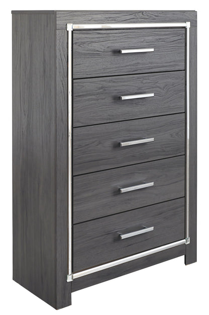 Lodanna - Five Drawer Chest - Gray by Ashley – Accent Chests