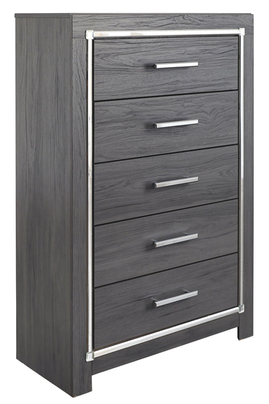 Lodanna - Five Drawer Chest - Gray by Ashley – Accent Chests