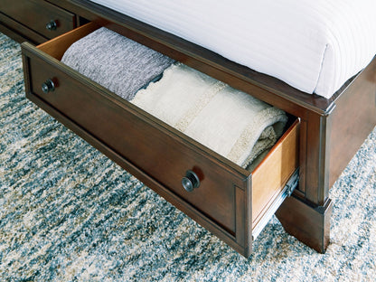 Trellington - Queen Sleigh Storage Bed - Brown by Ashley – view 4