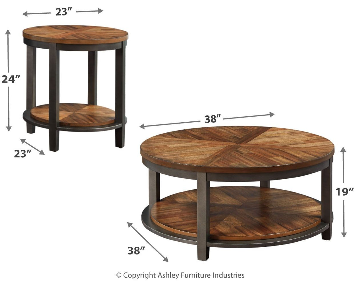 Roybeck - Occasional Table Set (Set of 3) - Light Brown / Bronze by Ashley – view 4