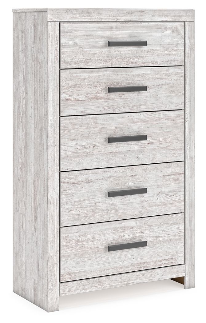 Cayboni - Five Drawer Chest - Whitewash by Ashley – Accent Chests