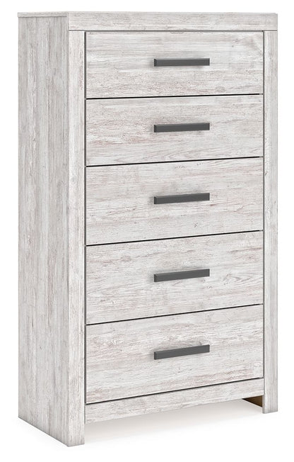 Cayboni - Five Drawer Chest - Whitewash by Ashley – Accent Chests