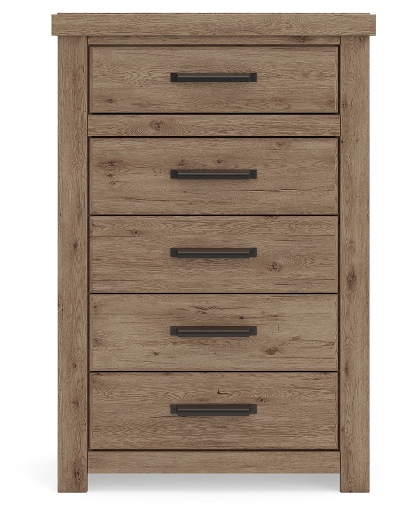 Oliandon - Five Drawer Chest - Light Brown by Ashley – view 3