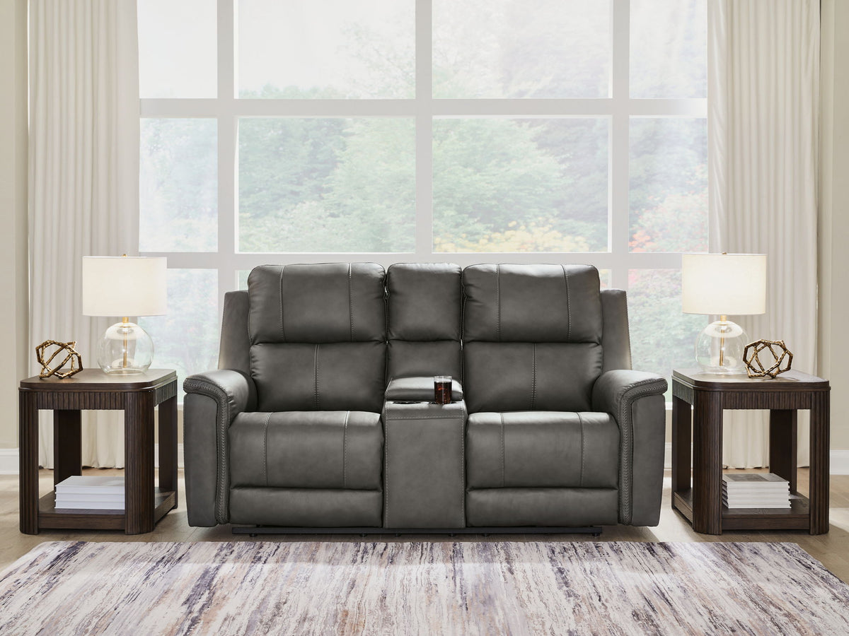 Bleckley - Power Reclining Loveseat With Console / Adjustable Headrest by Ashley – view 6