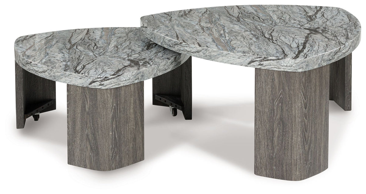 Surmour - Stacked Cocktail Table - Gray / Brown by Ashley – view 3