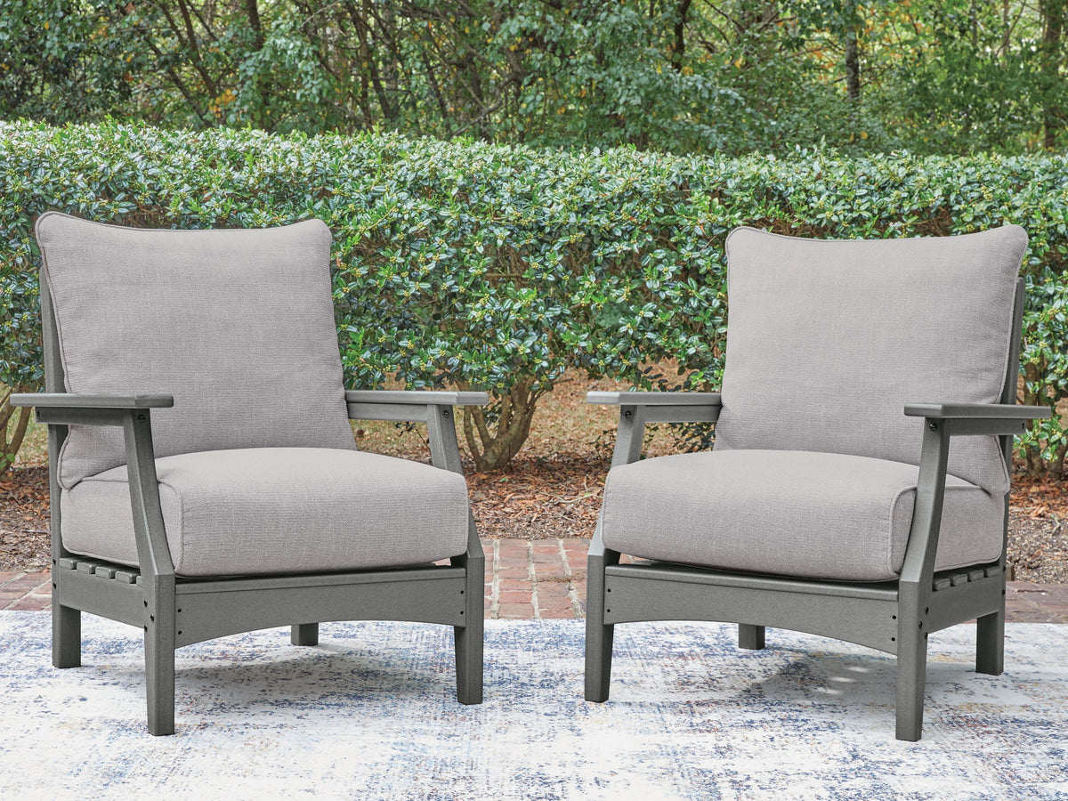 Cove Beach - Lounge Chair With Cushion (Set of 2) - Gray by Ashley – view 4