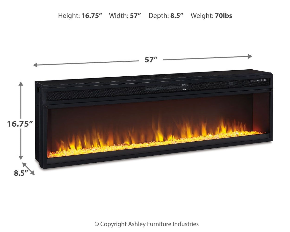 Entertainment Accessories - Wide Fireplace Insert - Black by Ashley – view 3