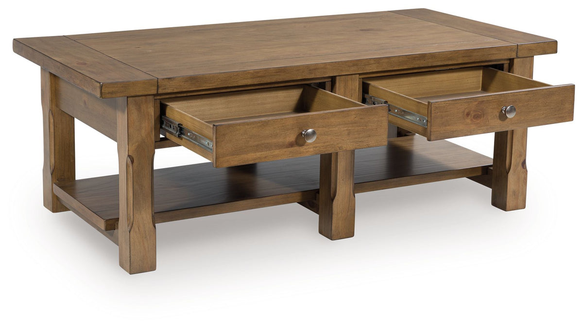 Vandenmore - Rectangular Cocktail Table - Medium Brown by Ashley – view 3