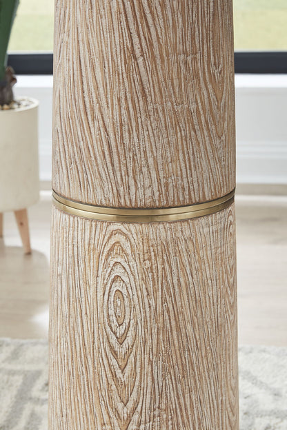 Gasparleigh - Poly Floor Lamp - Brown / Gold Finish by Ashley – view 3
