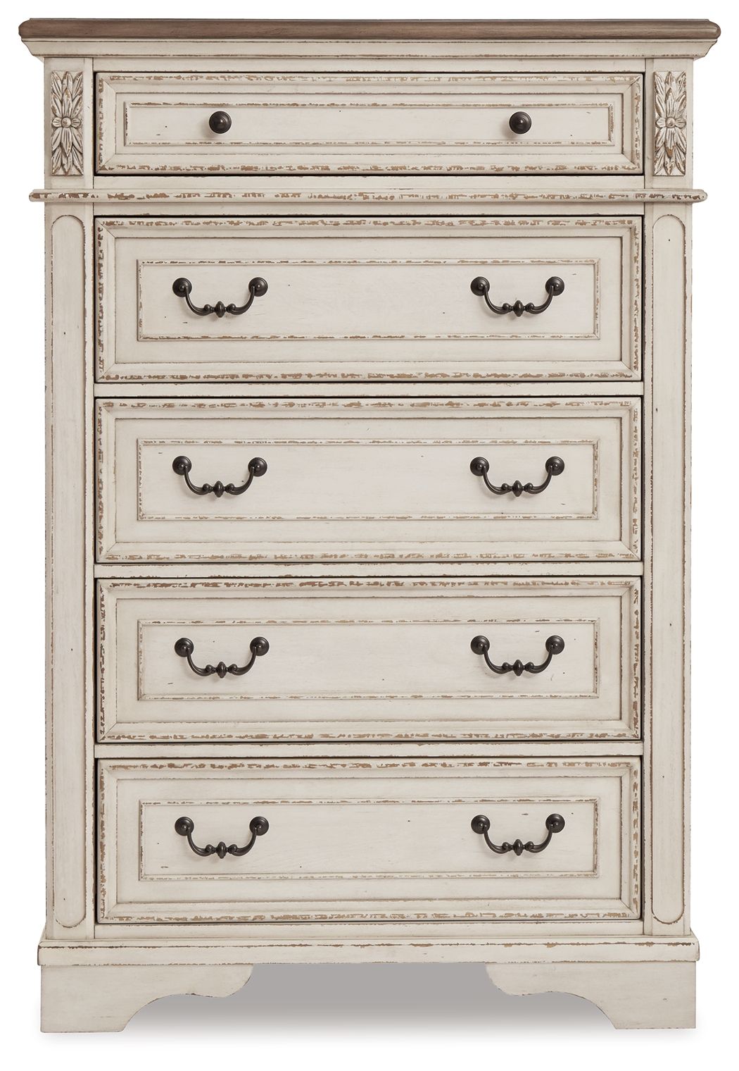 Realyn - Five Drawer Chest - White / Brown / Beige by Ashley – view 3