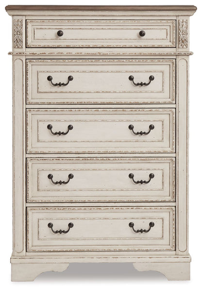 Realyn - Five Drawer Chest - White / Brown / Beige by Ashley – view 3