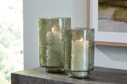 Clarkton - Candle Holder Set (Set of 2) - Green by Ashley – view 3