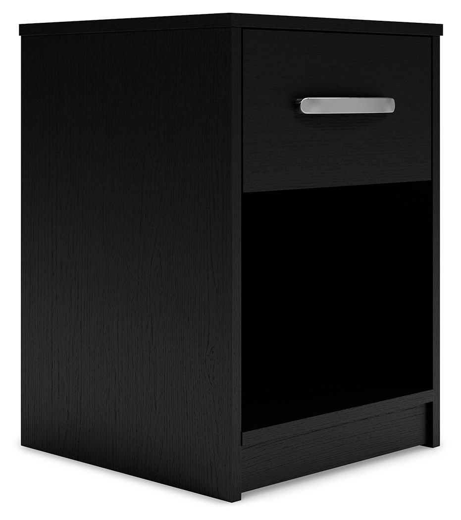 Finch - One Drawer Night Stand - Black by Ashley – Accent Nightstands