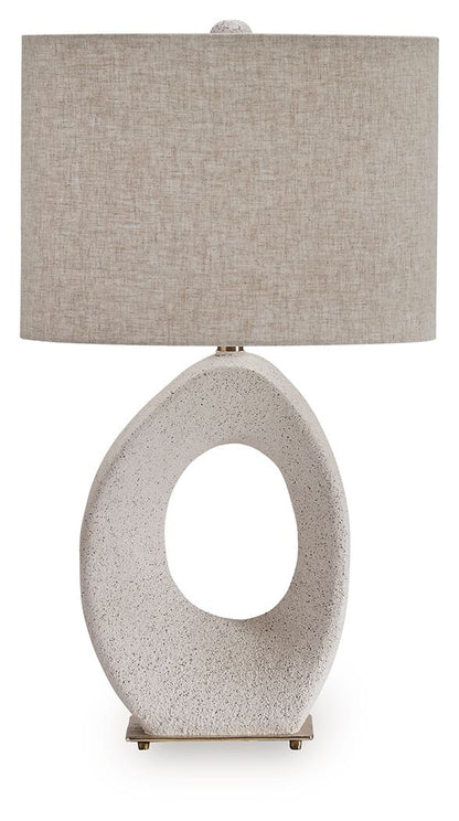 Trentlen - Paper Table Lamp - Cream / Gold Finish by Ashley – Table Lamps