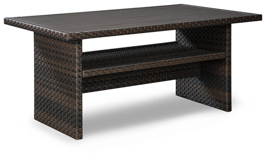 Easy Isle - RECT Multi-Use Table - Dark Brown / Beige by Ashley – Dining Tables