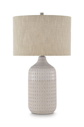 Capwich - Ceramic Table Lamp - Beige / White by Ashley – Table Lamps