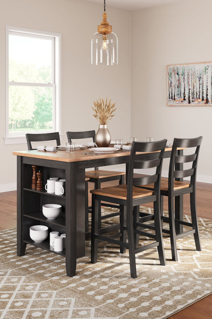 Gesthaven - Rectangular Dining Room Counter Set by Ashley – 5 Piece Dining Room Sets