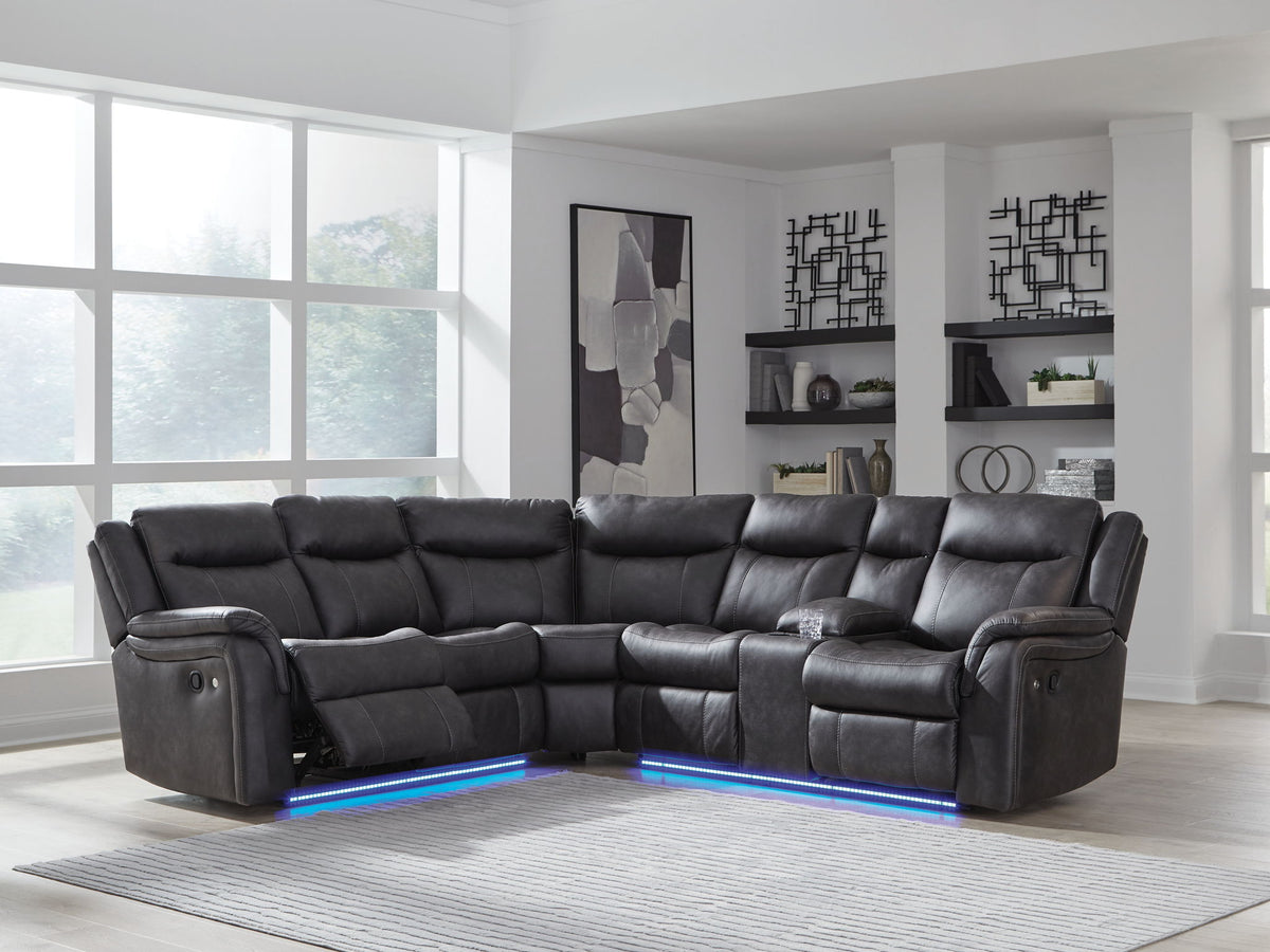 Sultan Meadow - 2-Piece Reclining Sectional - Carbon by Ashley – view 4