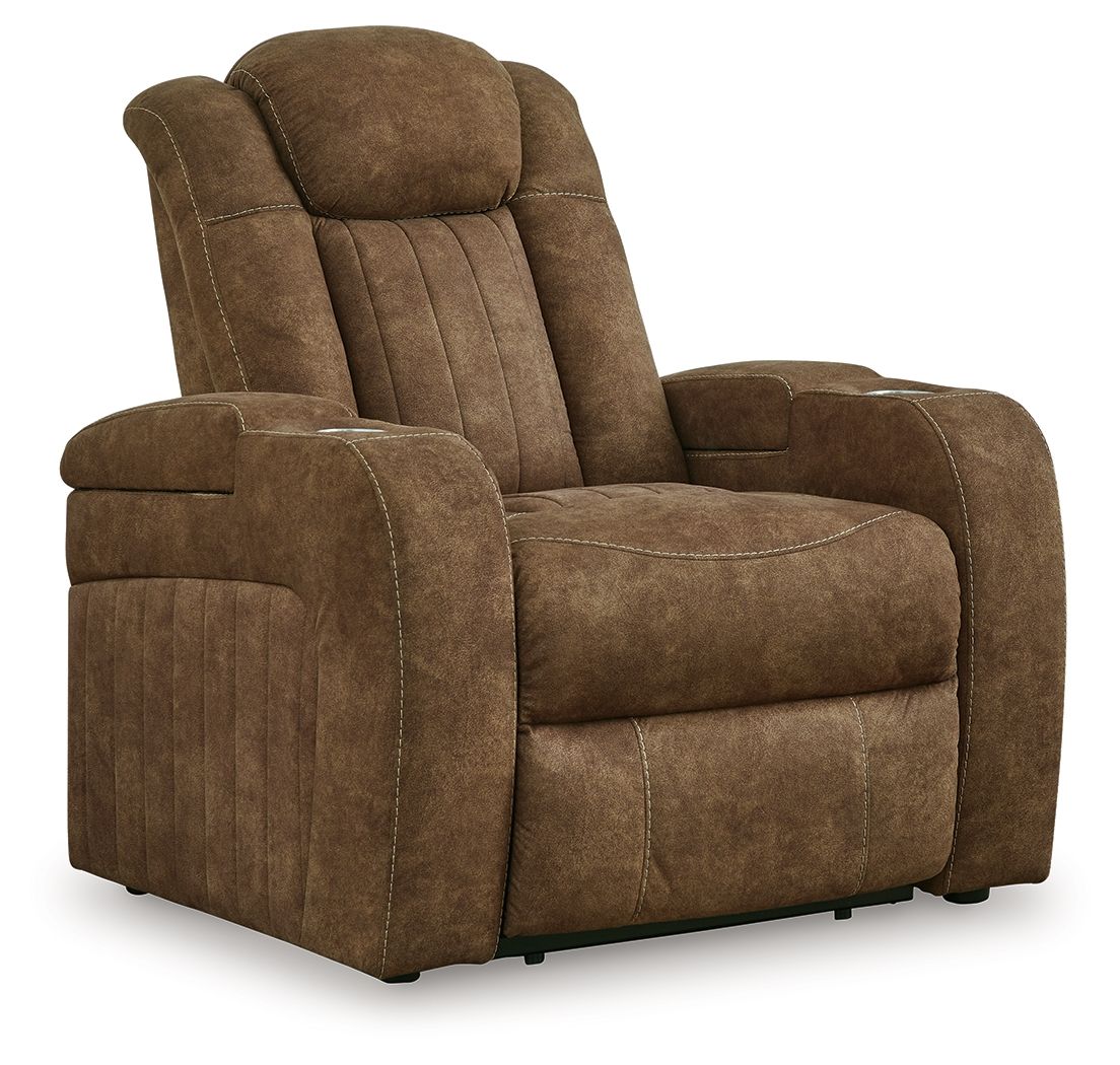 Wolfridge - Power Recliner/Adj Headrest - Brindle by Ashley – Reclining Chairs