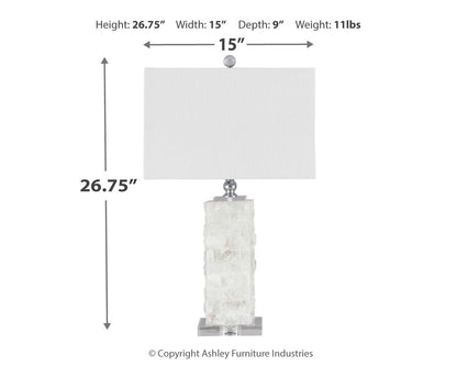 Malise - Alabaster Table Lamp  - White by Ashley – view 4
