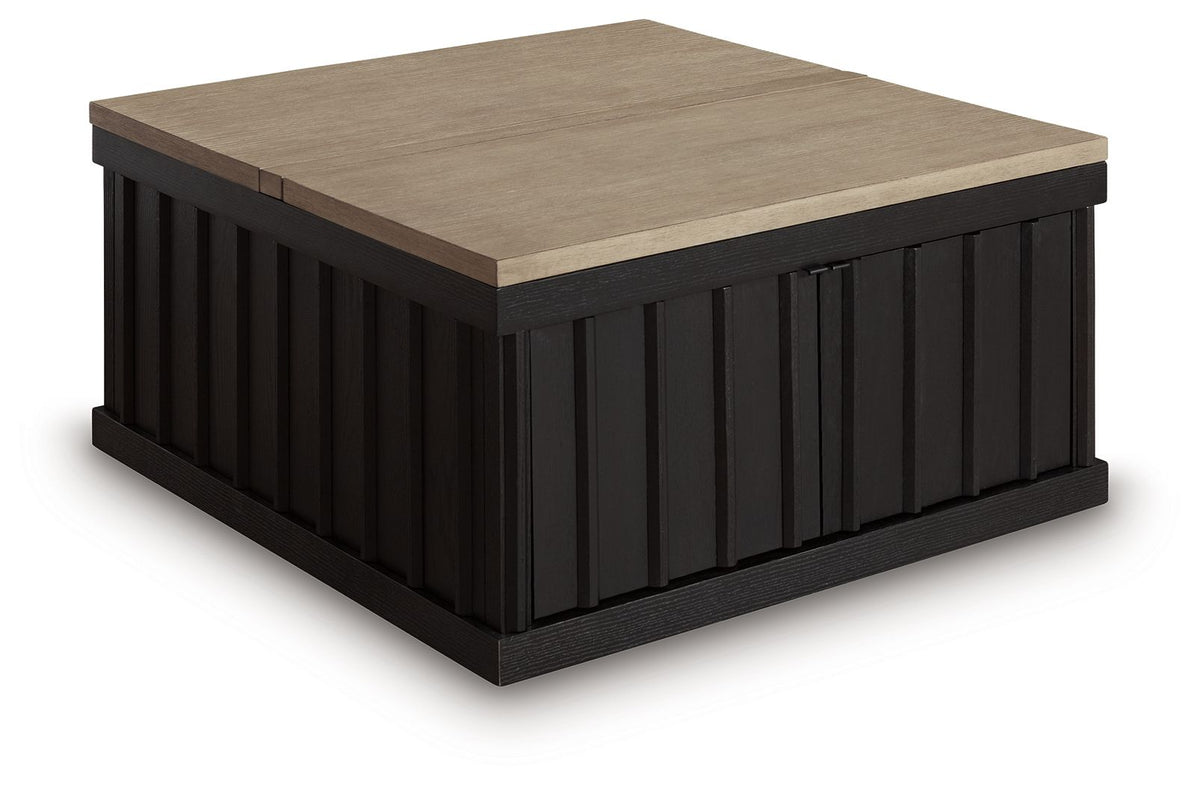 Rylandyn - Lift Top Cocktail Table - Black / Light Brown by Ashley – Cocktail Tables