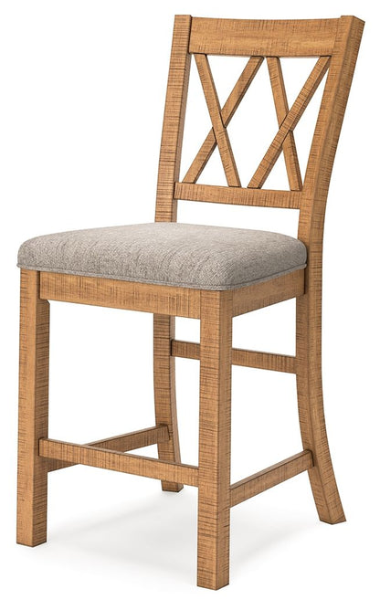 Havonplane - Upholstered Barstool (Set of 2) - Brown by Ashley – view 4