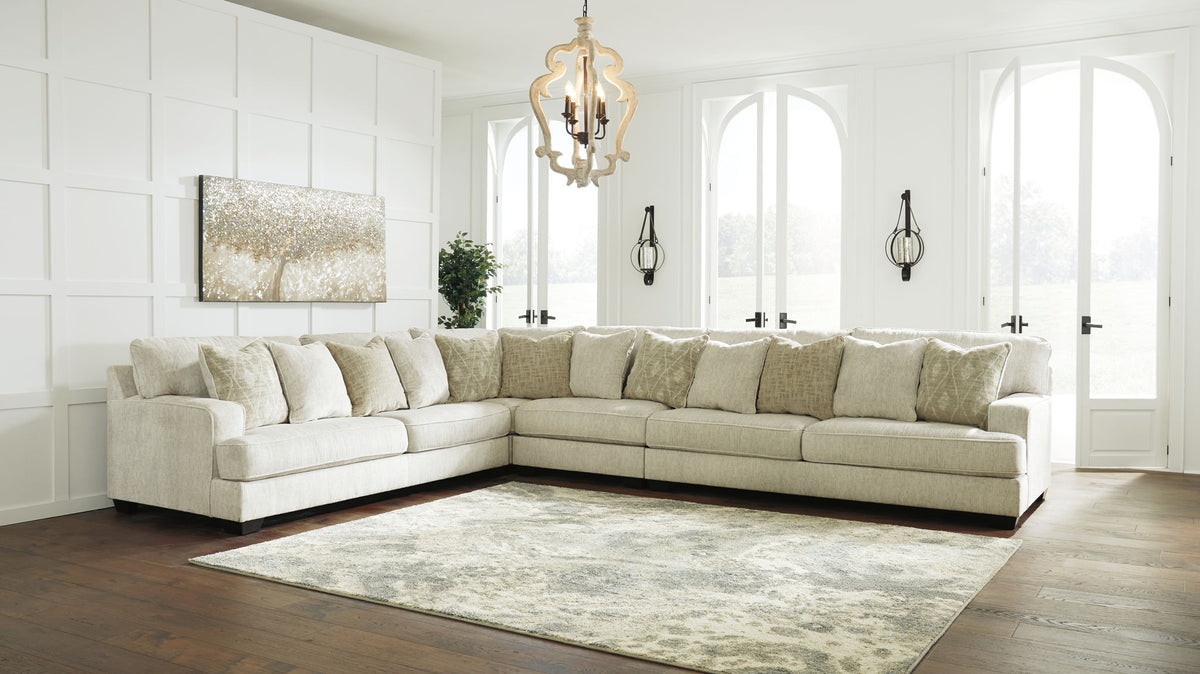 Rawcliffe - Left Arm Facing Sofa 4 Pc Sectional - Parchment by Ashley – view 4