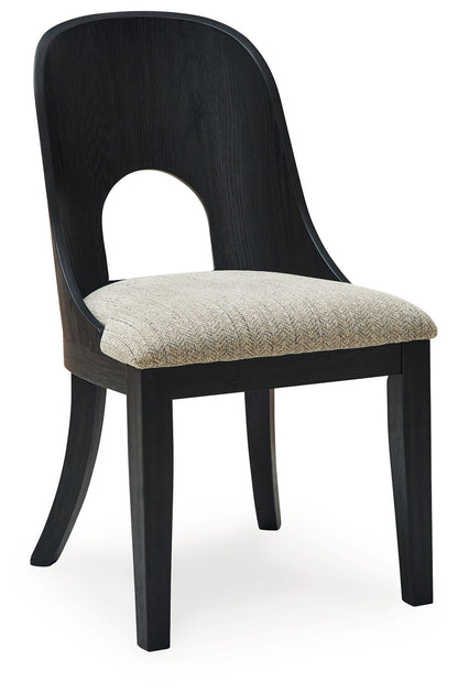 Rowanbeck - Dining Upholstered Side Chair (Set of 2) - Gray / Black by Ashley – view 3