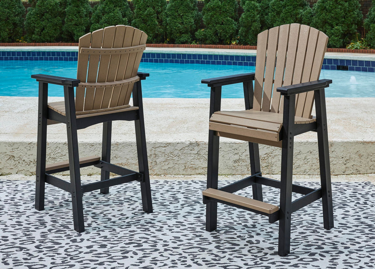 Fairen Trail - Tall Barstool (Set of 2) - Black / Driftwood by Ashley – view 3