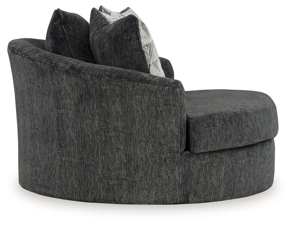 Biddeford - Oversized Swivel Accent Chair - Shadow by Ashley – view 2