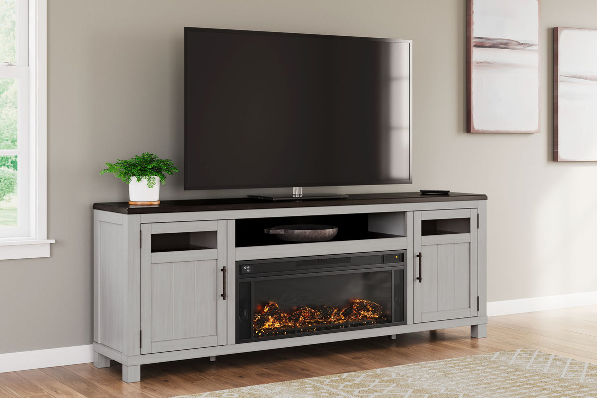 Darborn - 88" TV Stand With Electric Infrared Fireplace Insert - Gray / Brown by Ashley – view 4