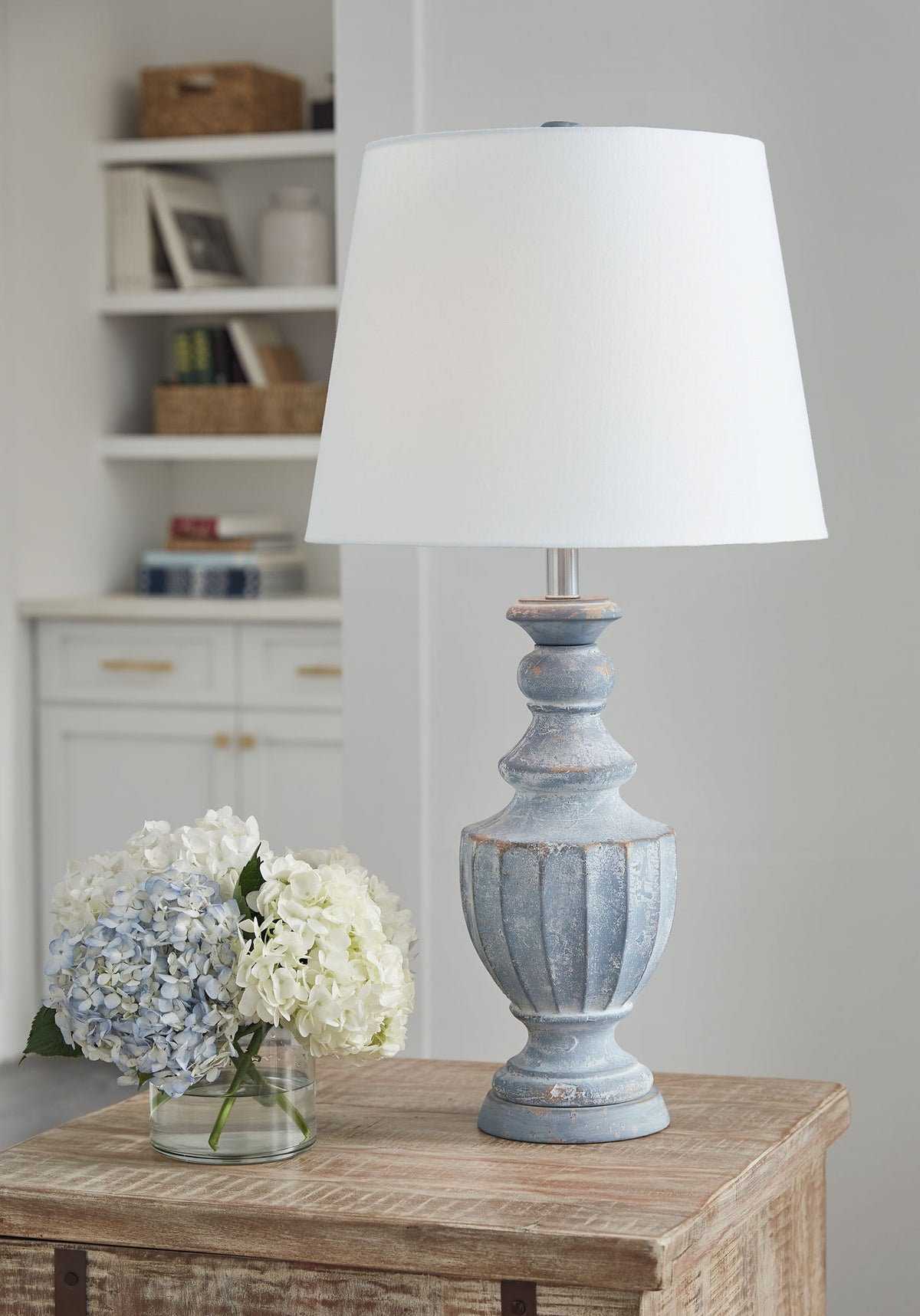 Cylerick - Terracotta Table Lamp - Antique Blue by Ashley – view 3