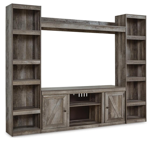 Wynnlow - 4-Piece Entertainment Center With LG TV Stand W/Fireplace Option - Gray by Ashley – Entertainment Centers