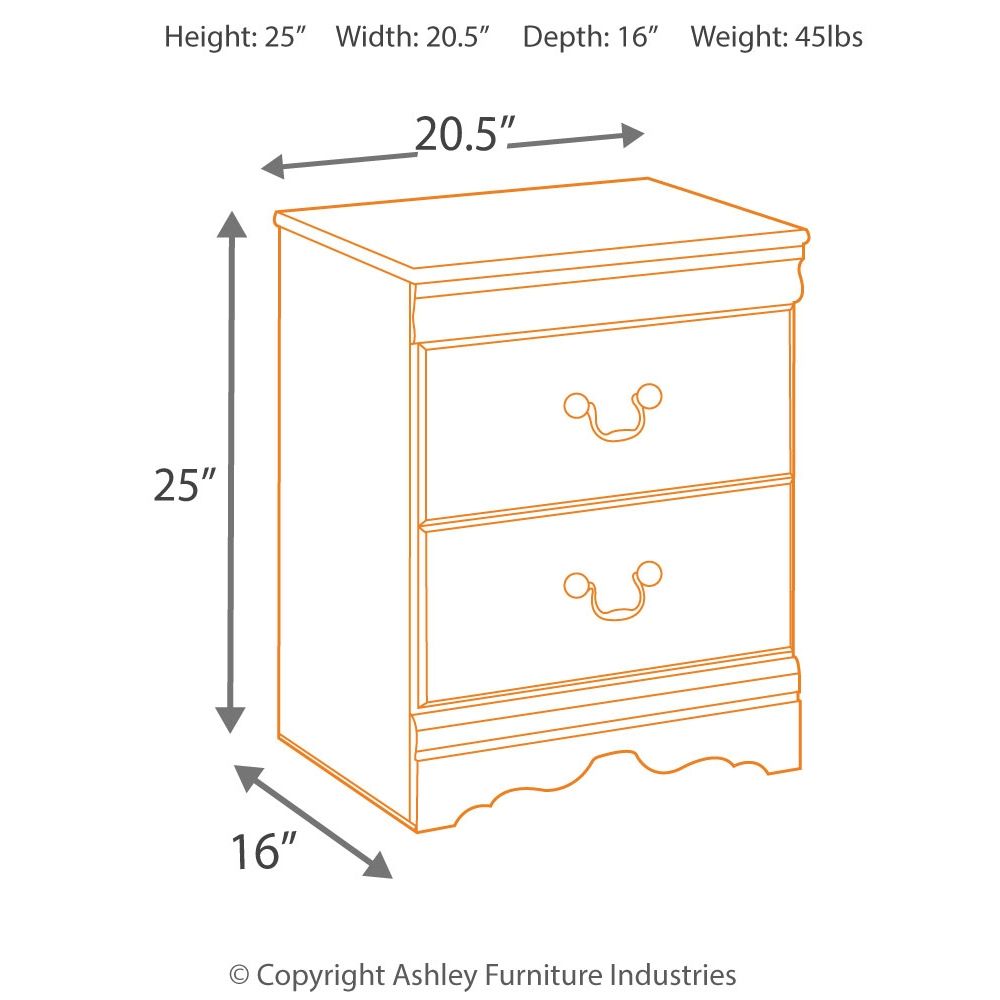 Huey Vineyard - Two Drawer Night Stand - Black by Ashley – view 4