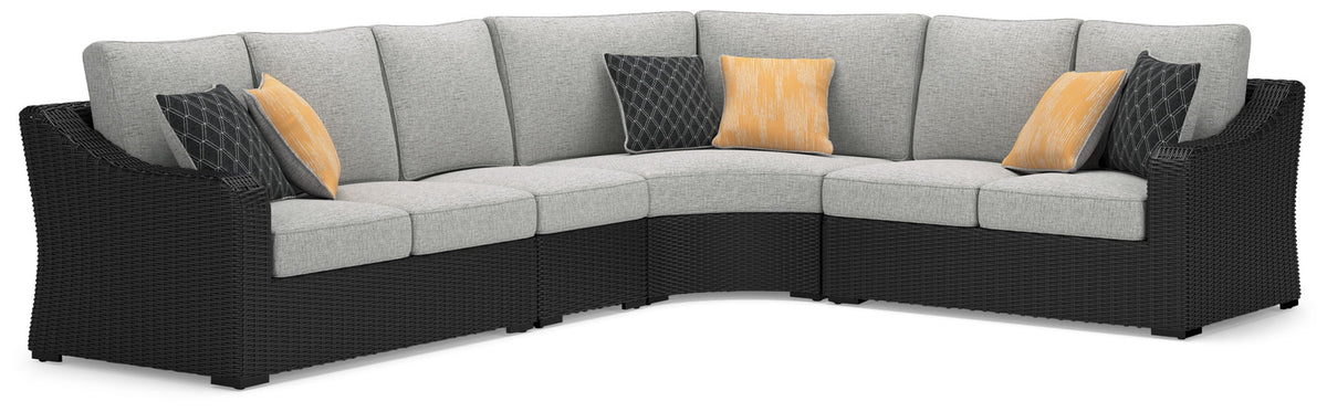 Beachcroft - 4-Piece Outdoor Sectional - Black by Ashley – Stationary Sectionals